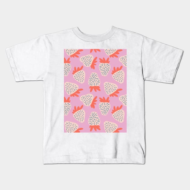 White strawberries Kids T-Shirt by Ildiko Sipos